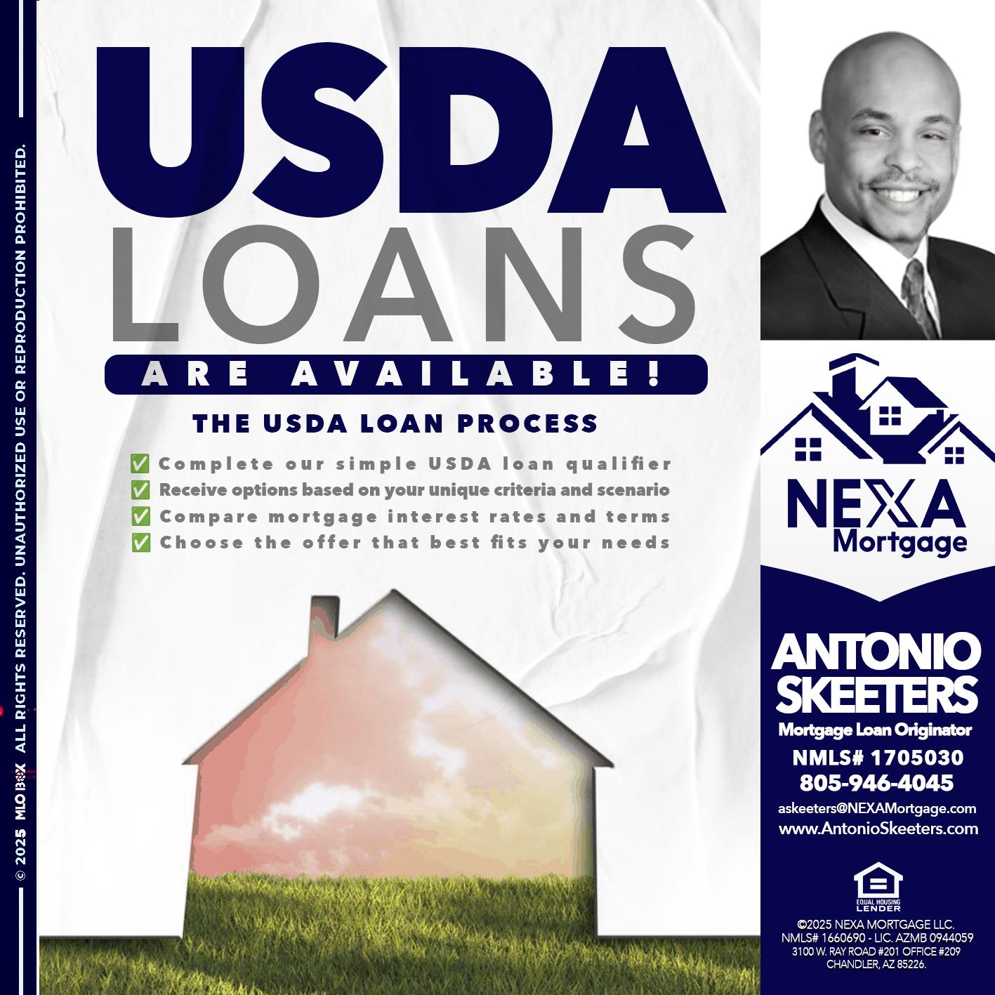 USDA LOANS - Antonio Skeeters -Loan Officer