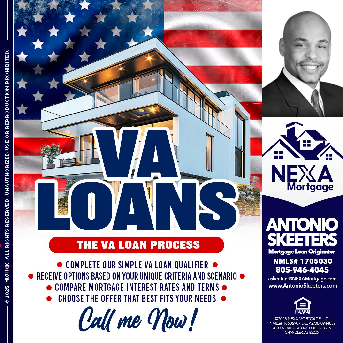 VA LOANS - Antonio Skeeters -Loan Officer