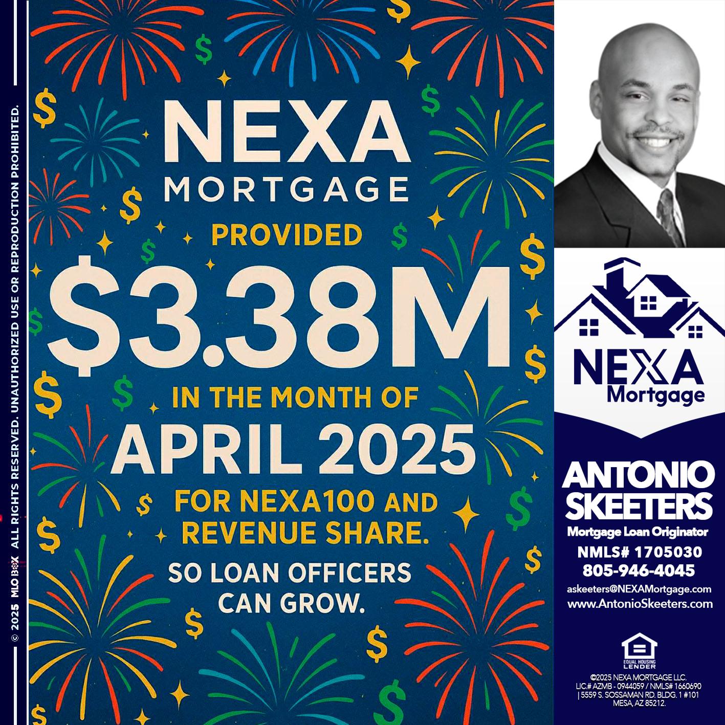 $3.38M - Antonio Skeeters -Loan Officer