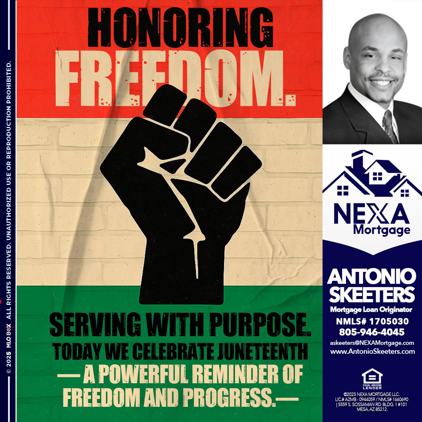 HONORING FREEDOM - Antonio Skeeters -Loan Officer