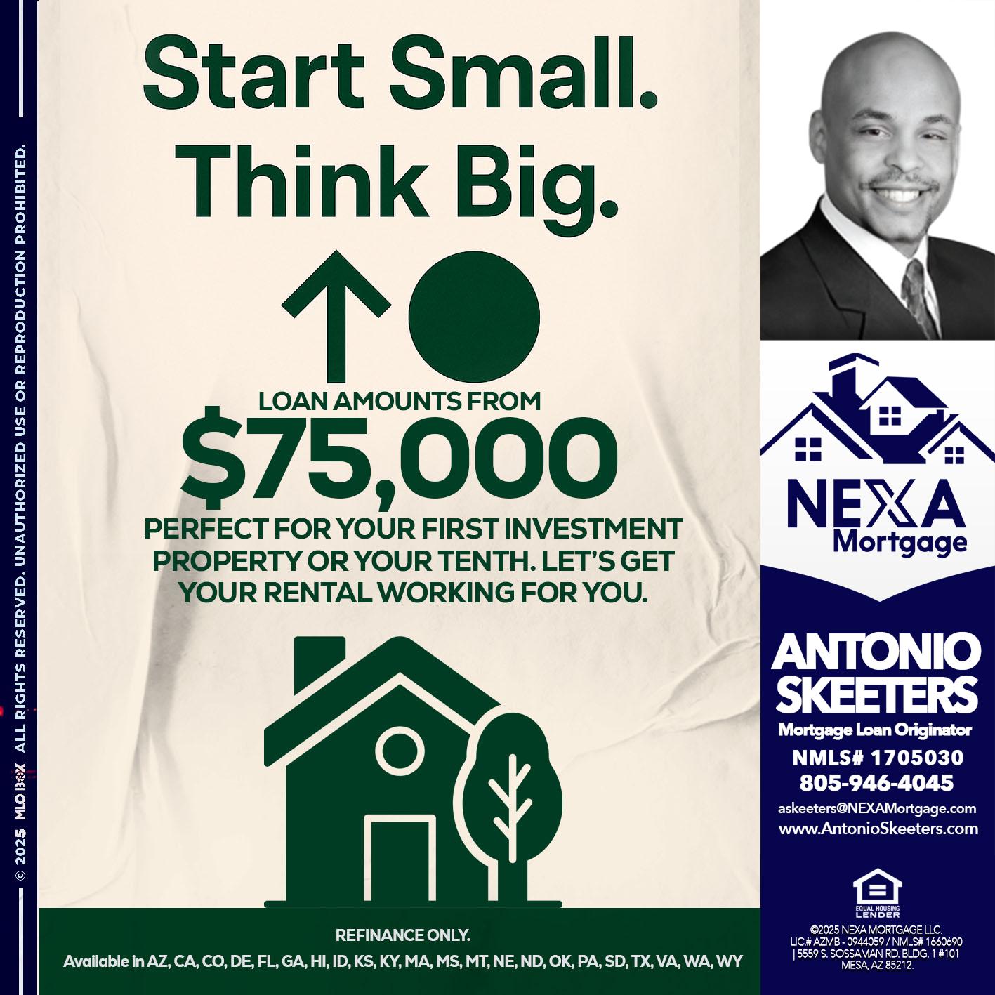 START SMALL - Antonio Skeeters -Loan Officer