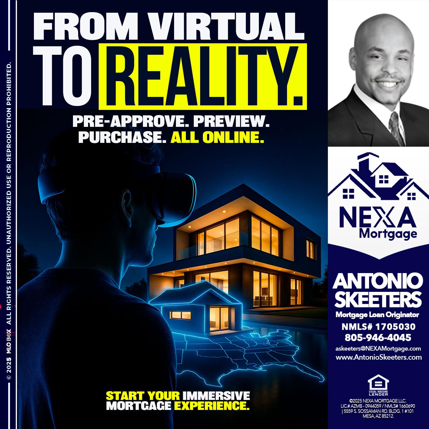 FROM VIRTUAL - Antonio Skeeters -Loan Officer