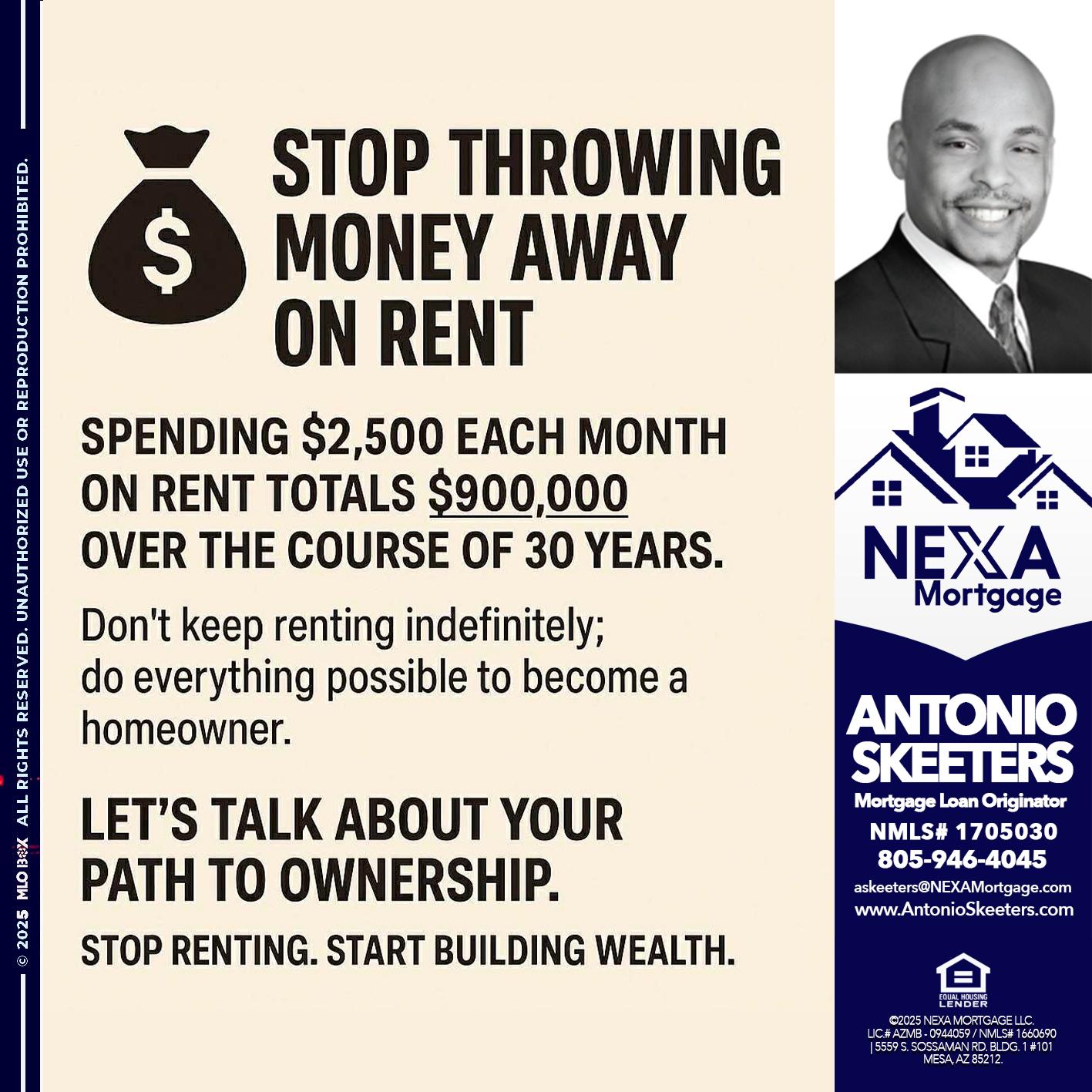STOP THROWING - Antonio Skeeters -Loan Officer