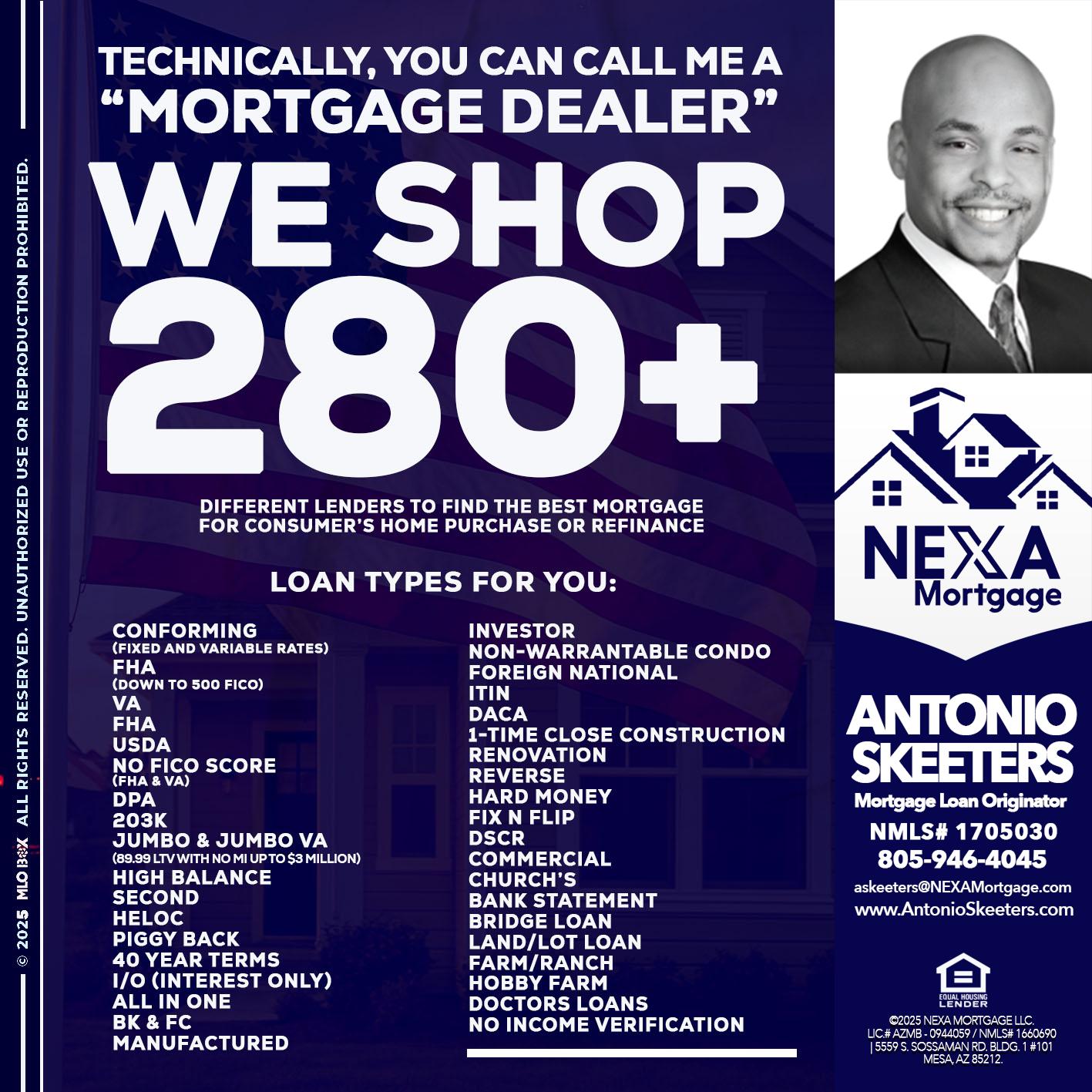 WE SHOP 280 + - Antonio Skeeters -Loan Officer