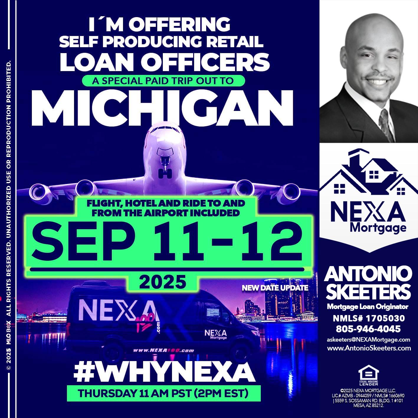 michigan sep 11-12 - Antonio Skeeters -Loan Officer