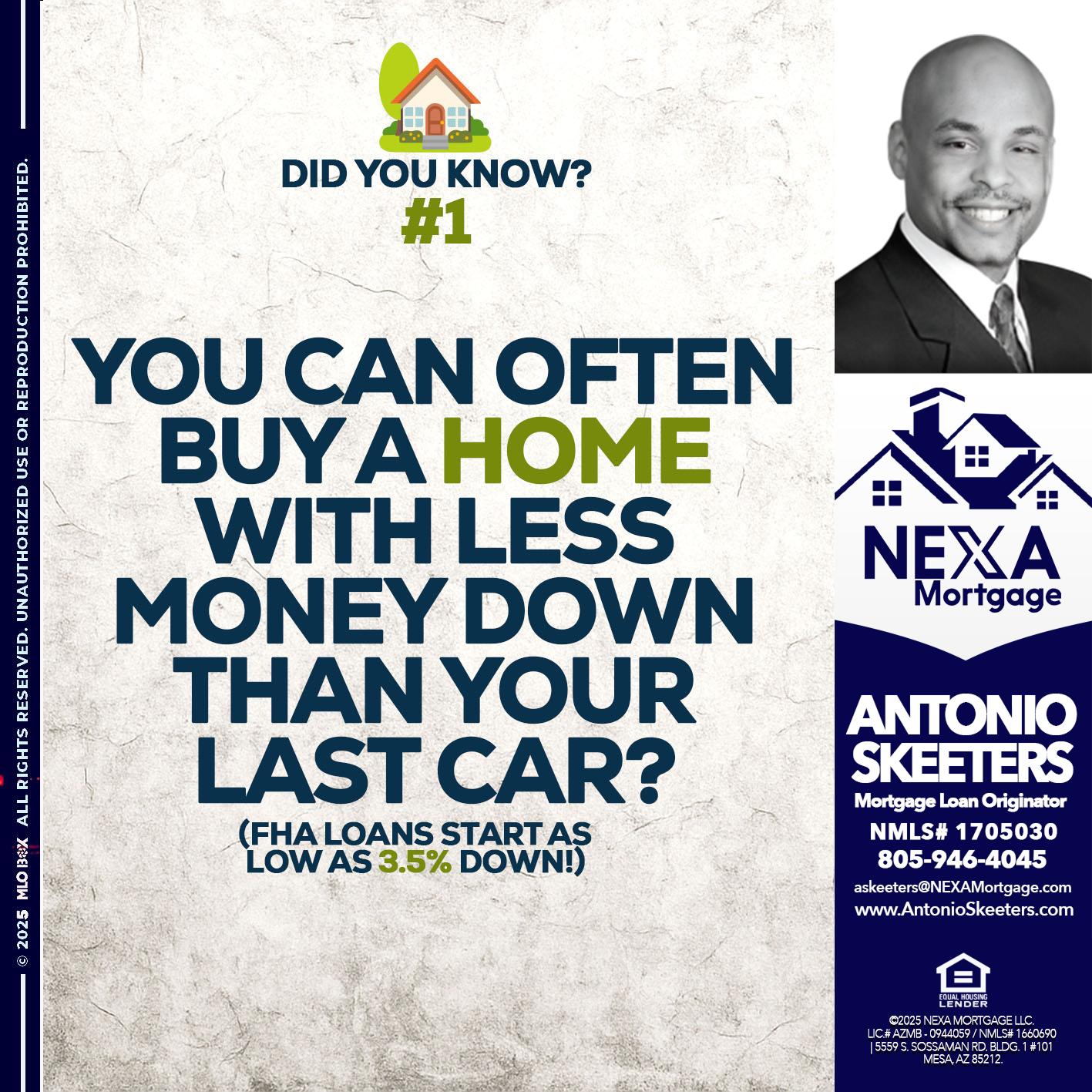 DID YOU KNOW #1 - Antonio Skeeters -Mortgage Loan Originator